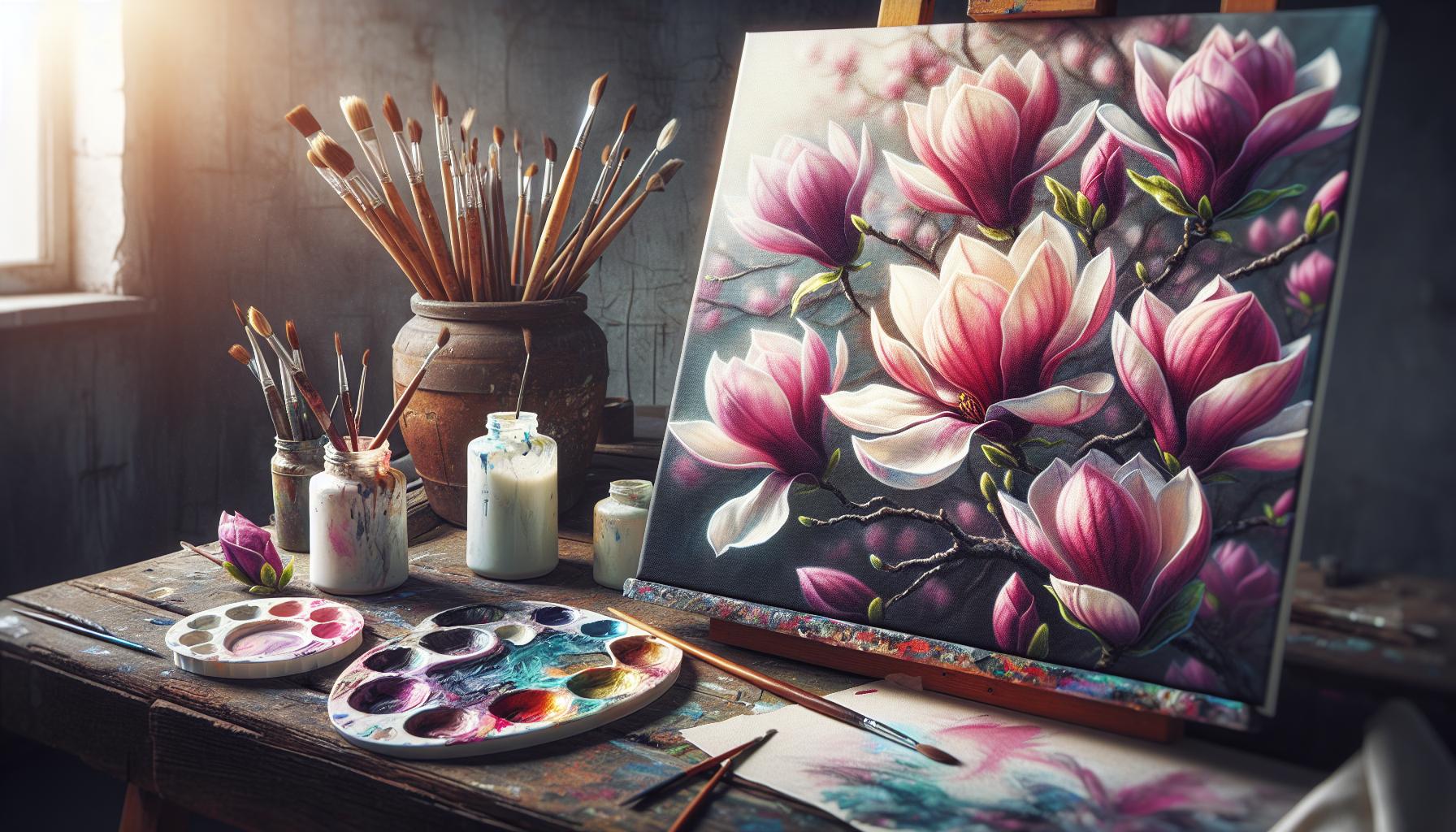 magnolia flower painting