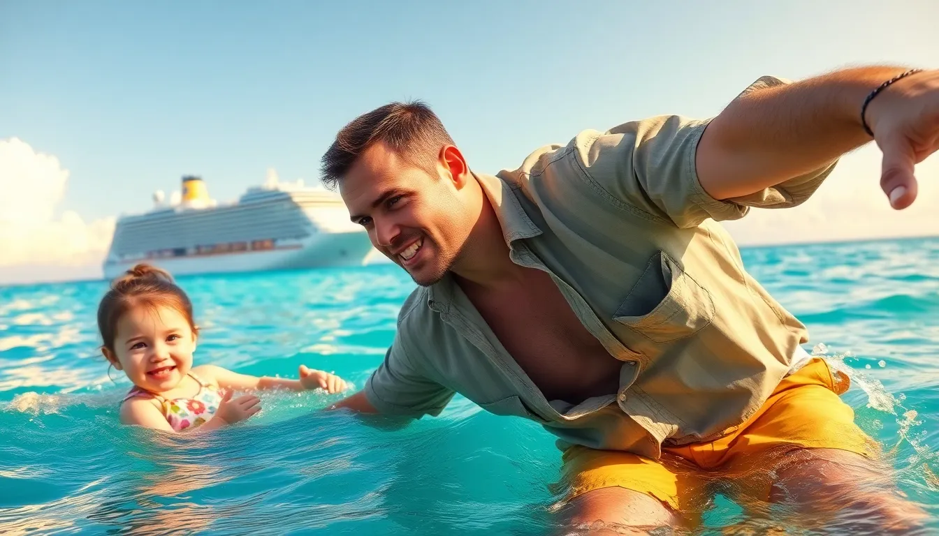 father saves daughter overboard disney cruise